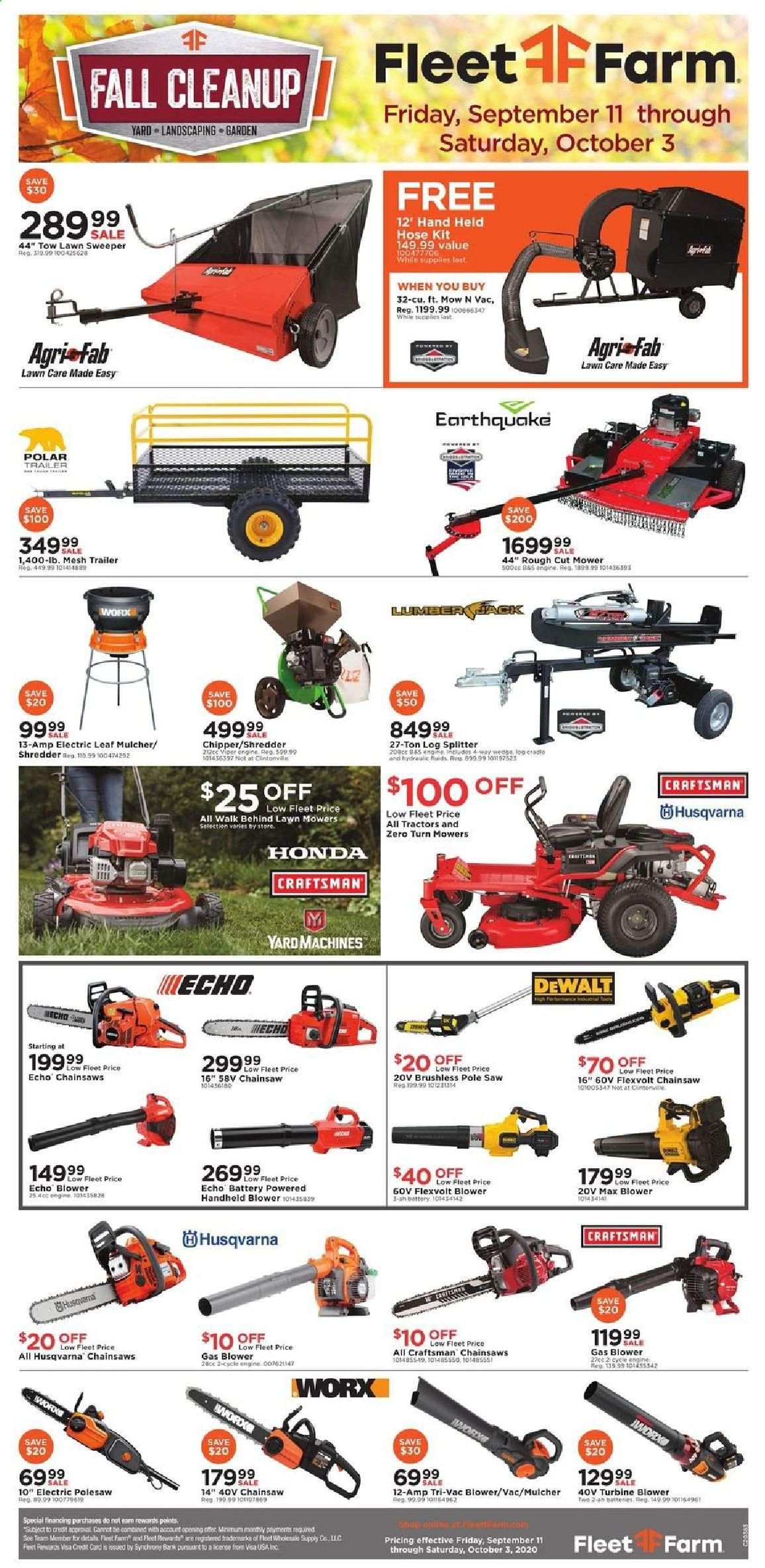 Fleet Farm Weekly Ad September 11 to October 3