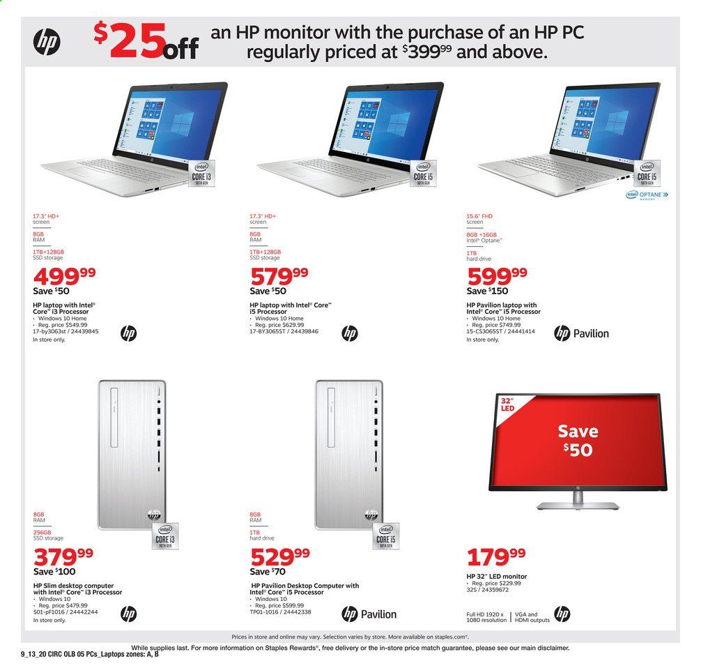 Staples Weekly Ad September 13 to September 19
