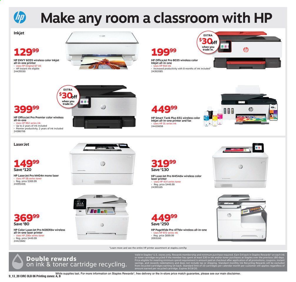 Staples Weekly Ad September 13 to September 19
