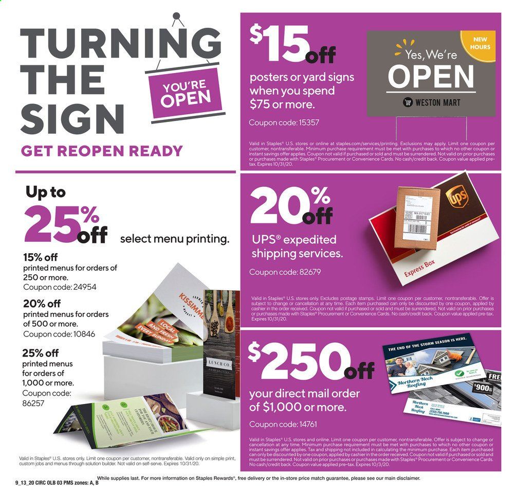 Staples Weekly Ad September 13 to September 19