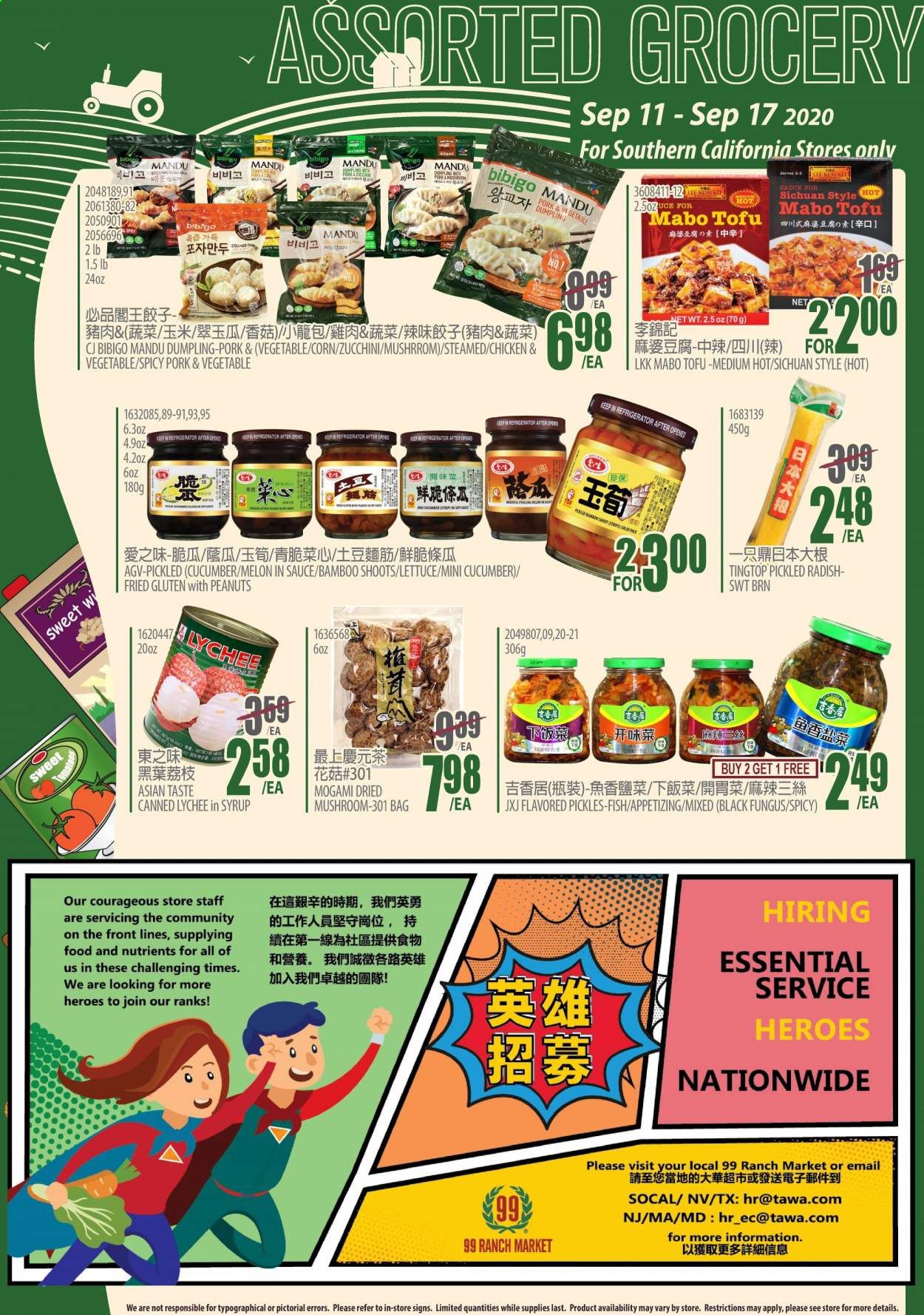 99 Ranch Market (CA) Weekly Ad September 11 to September 17