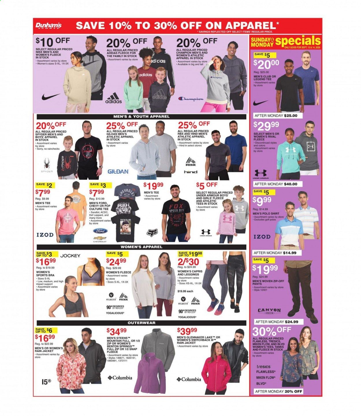 Dunham's Sports Weekly Ad September 12 to September 17