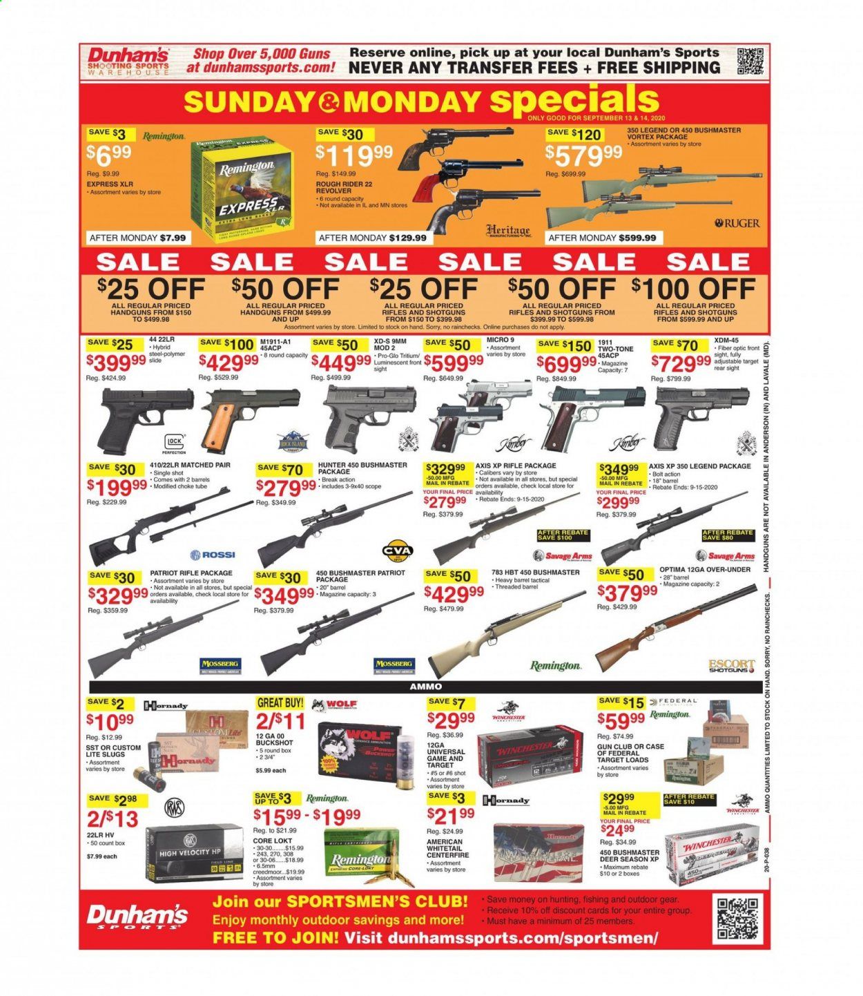 Dunham's Sports Weekly Ad September 12 to September 17