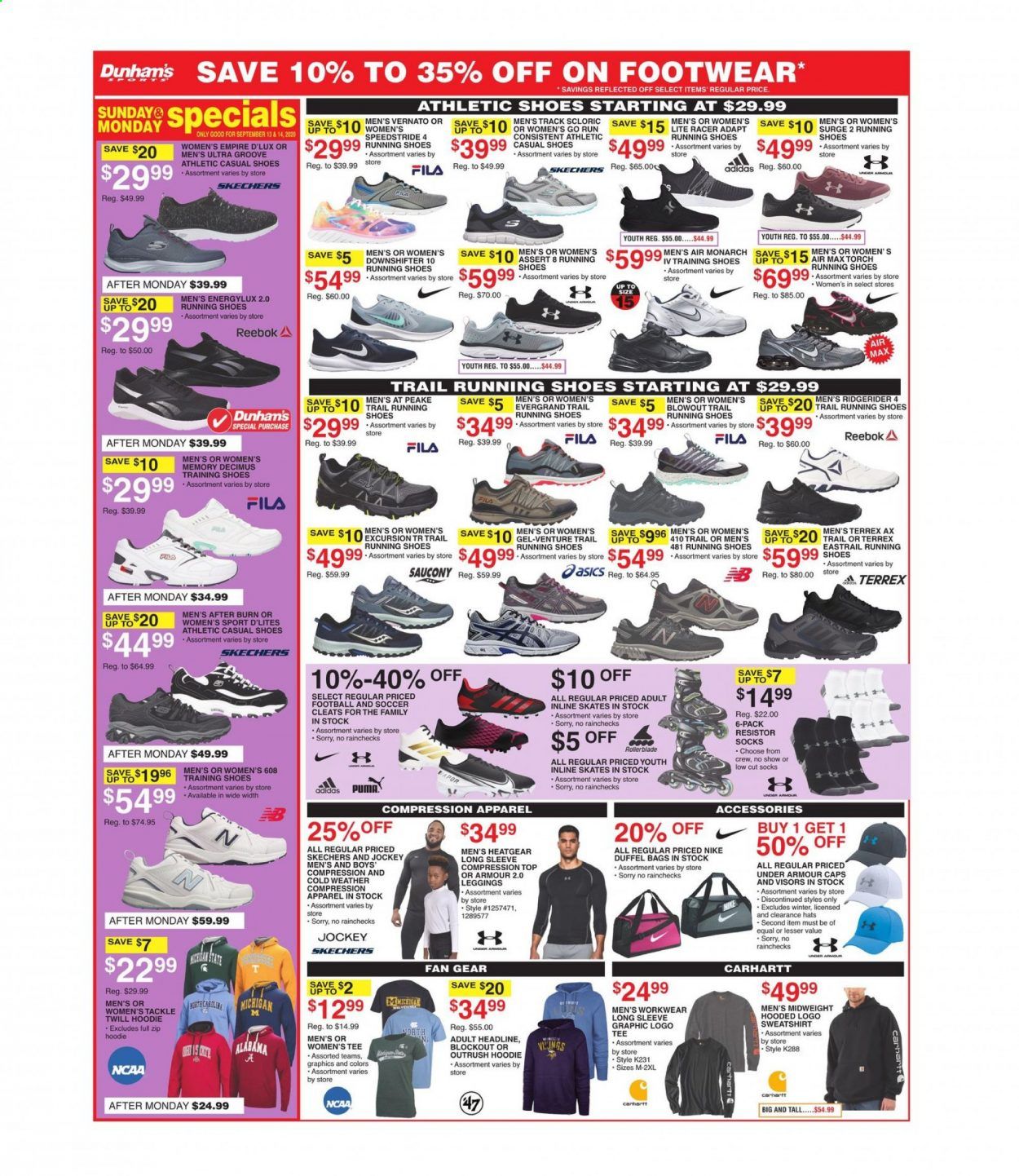 Dunham's Sports (IN) Weekly Ad September 12 to September 17
