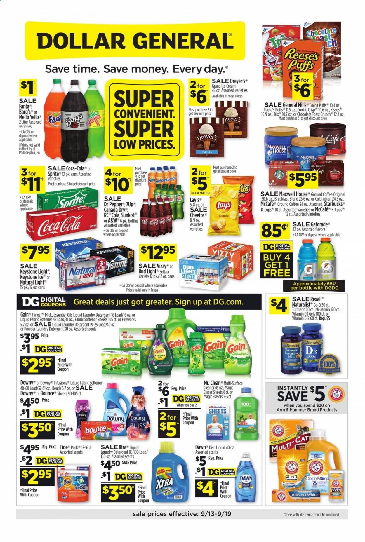 Dollar General (TX) Weekly Ad September 13 to September 19
