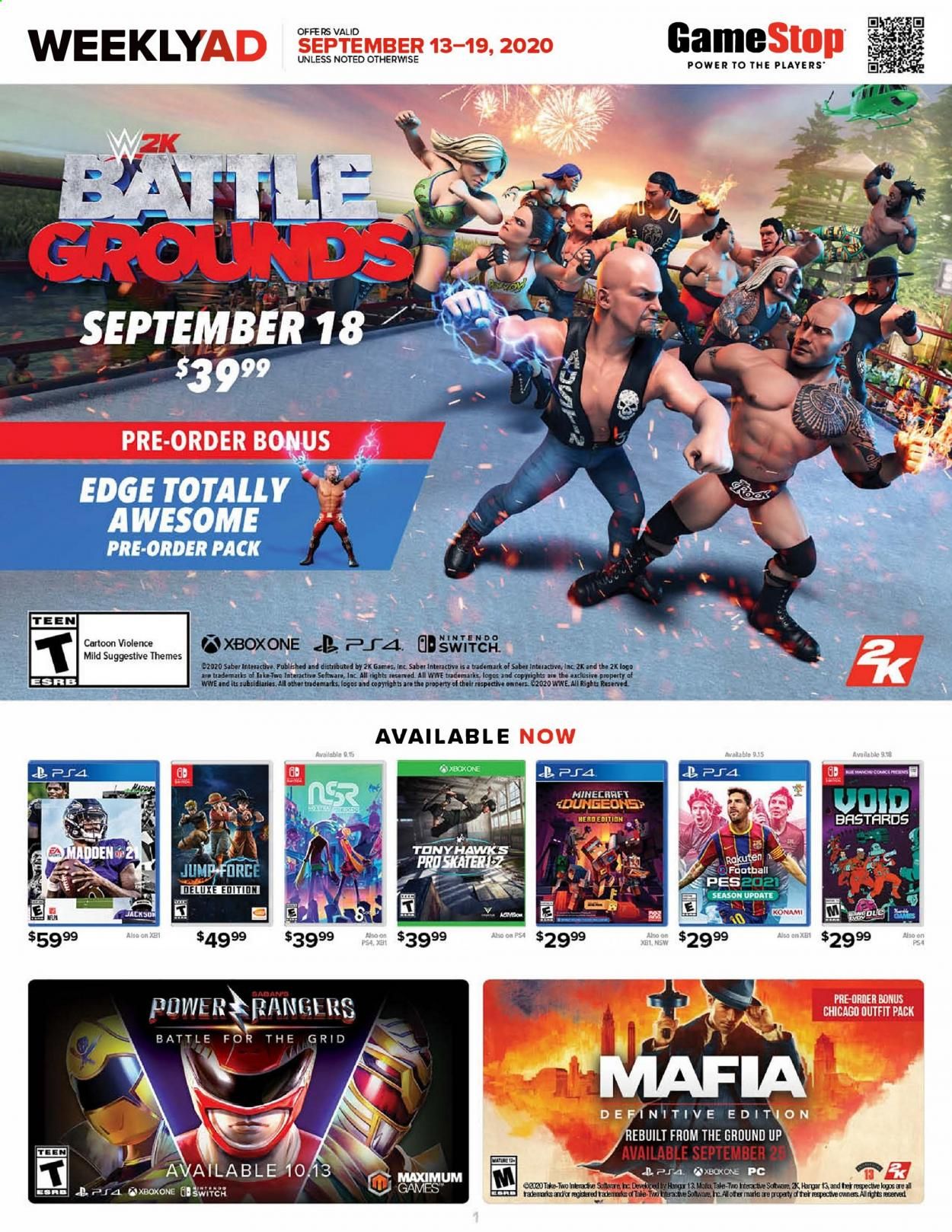 GameStop Weekly Ad September 13 to September 19