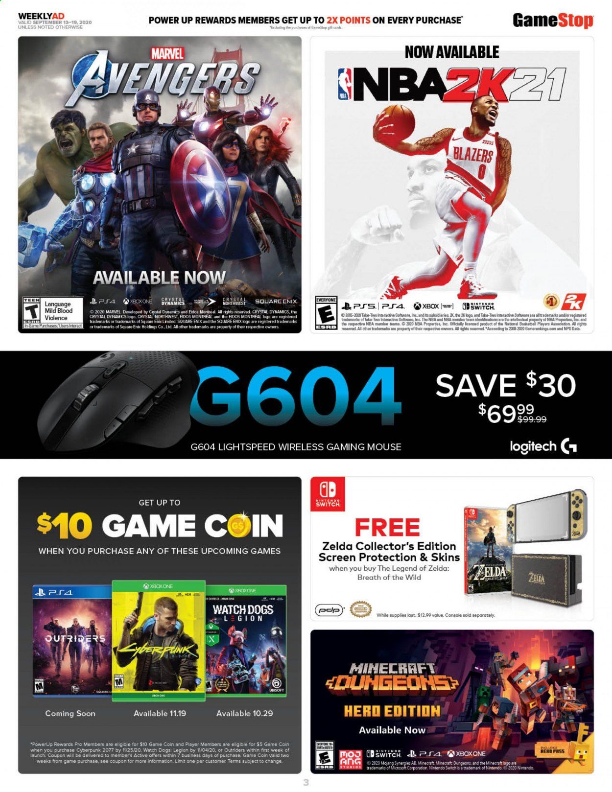 GameStop Weekly Ad September 13 to September 19