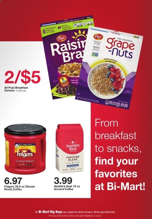 Bi-Mart Weekly Ad September 14 to September 22