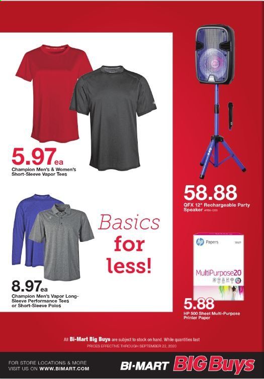 Bi-Mart Weekly Ad September 14 to September 22