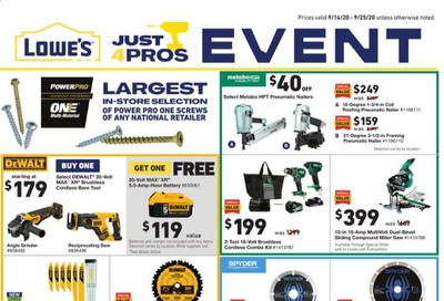 Lowe's Weekly Ad September 14 to September 25