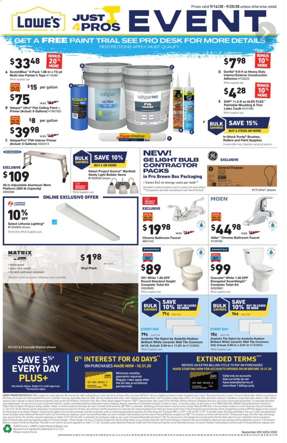 Lowe's Weekly Ad September 14 to September 25