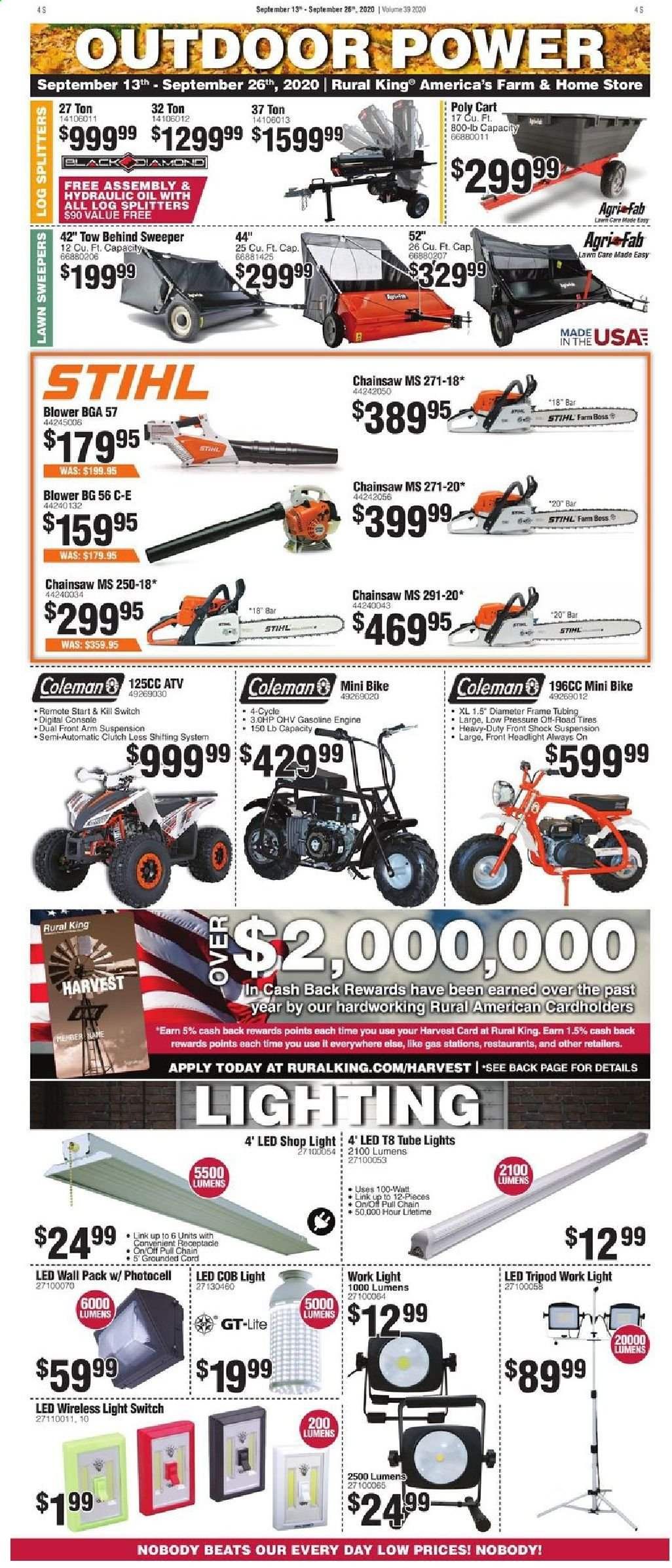 Rural King Weekly Ad September 13 to September 26