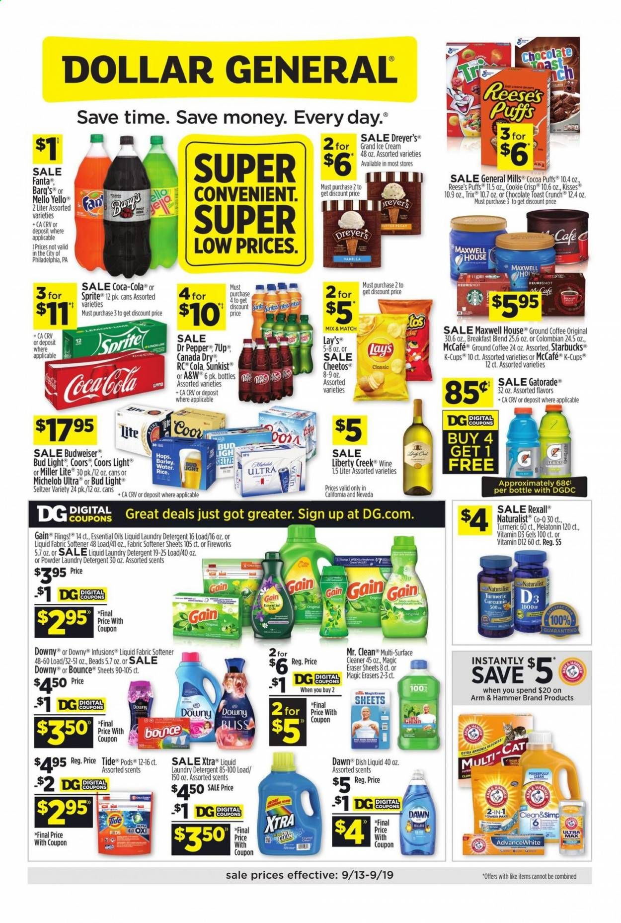 Dollar General (CA, NV) Weekly Ad September 13 to September 19