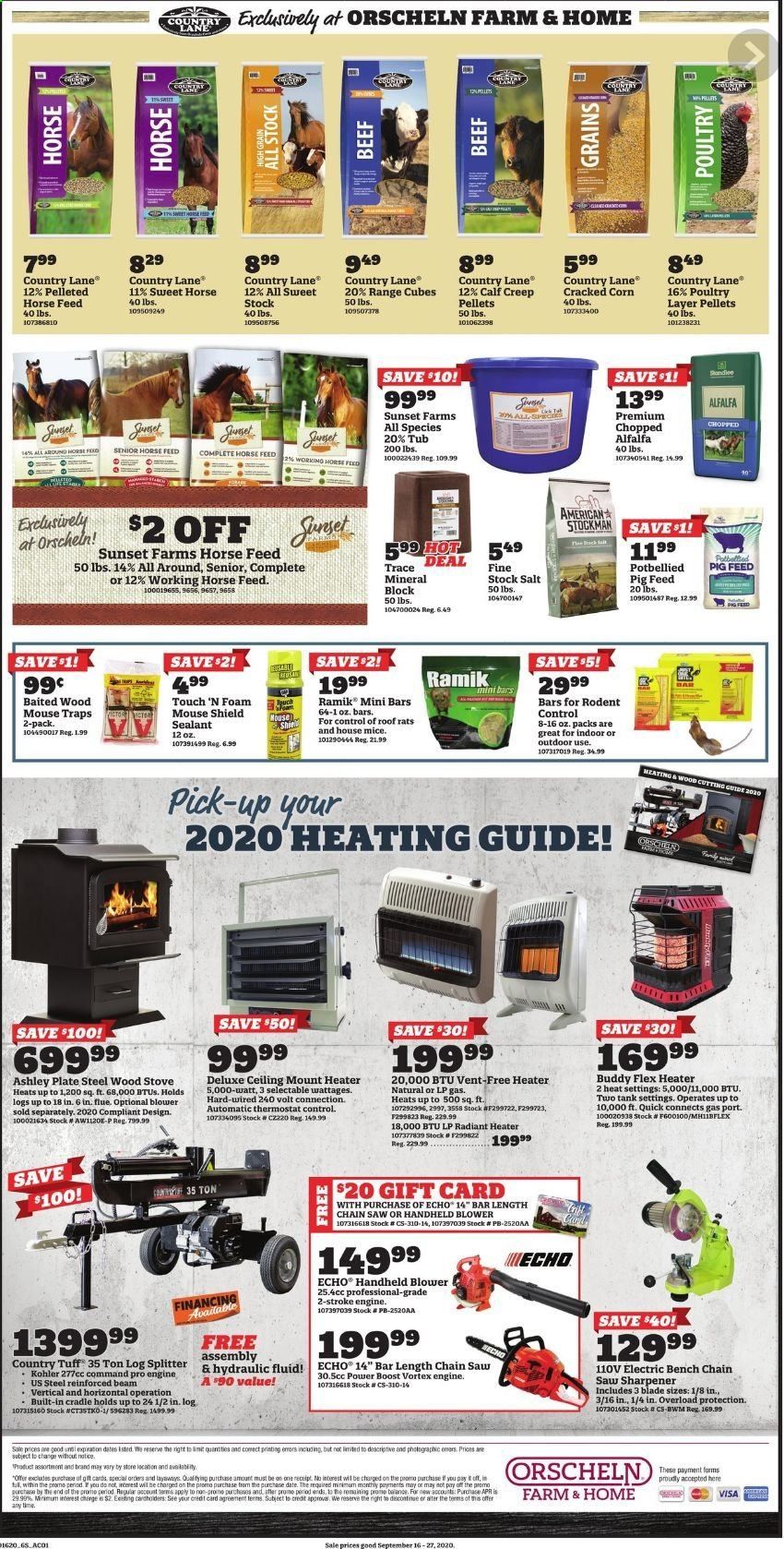 Orscheln Farm and Home Weekly Ad September 16 to September 27