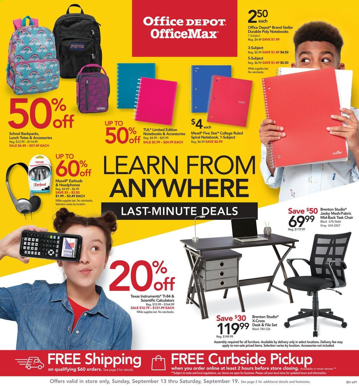 Office DEPOT Weekly Ad September 13 to September 19