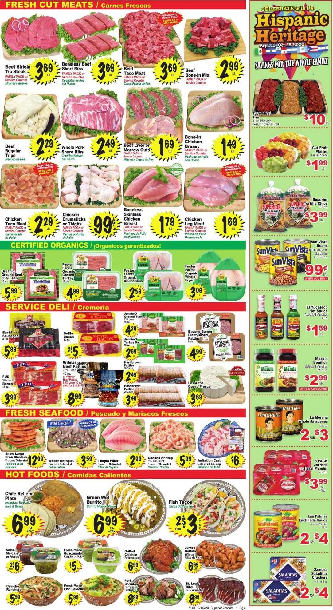 Superior Grocers Weekly Ad September 16 to September 22
