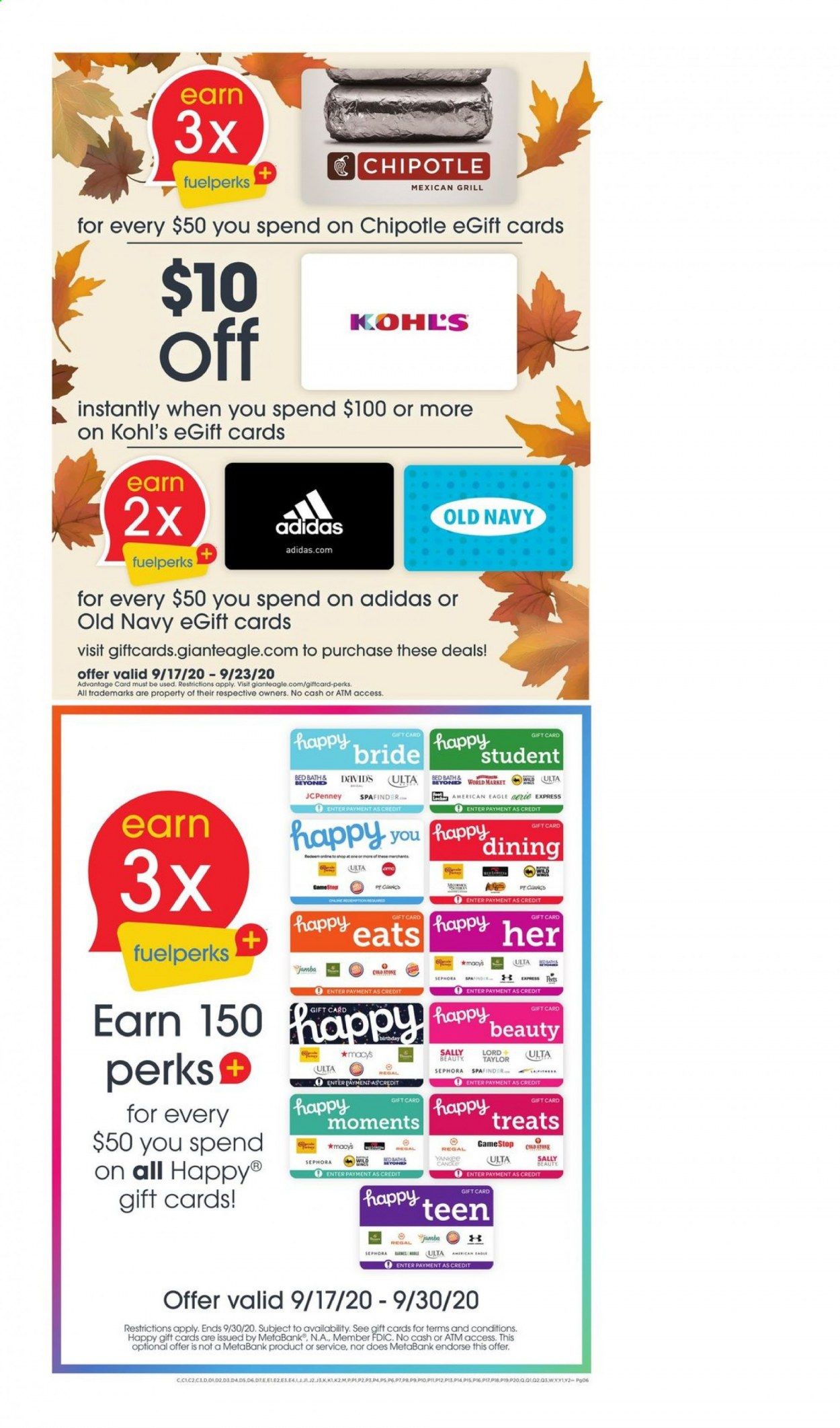 Giant Eagle Weekly Ad September 17 to September 23